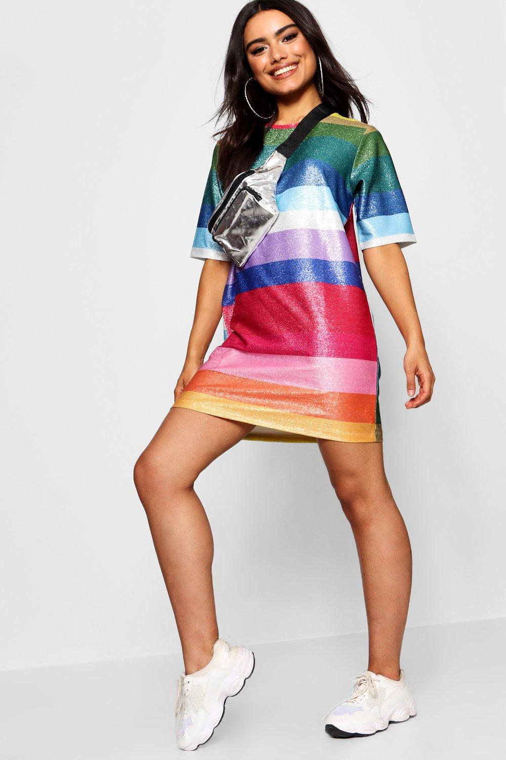 Boohoo rainbow dress sales