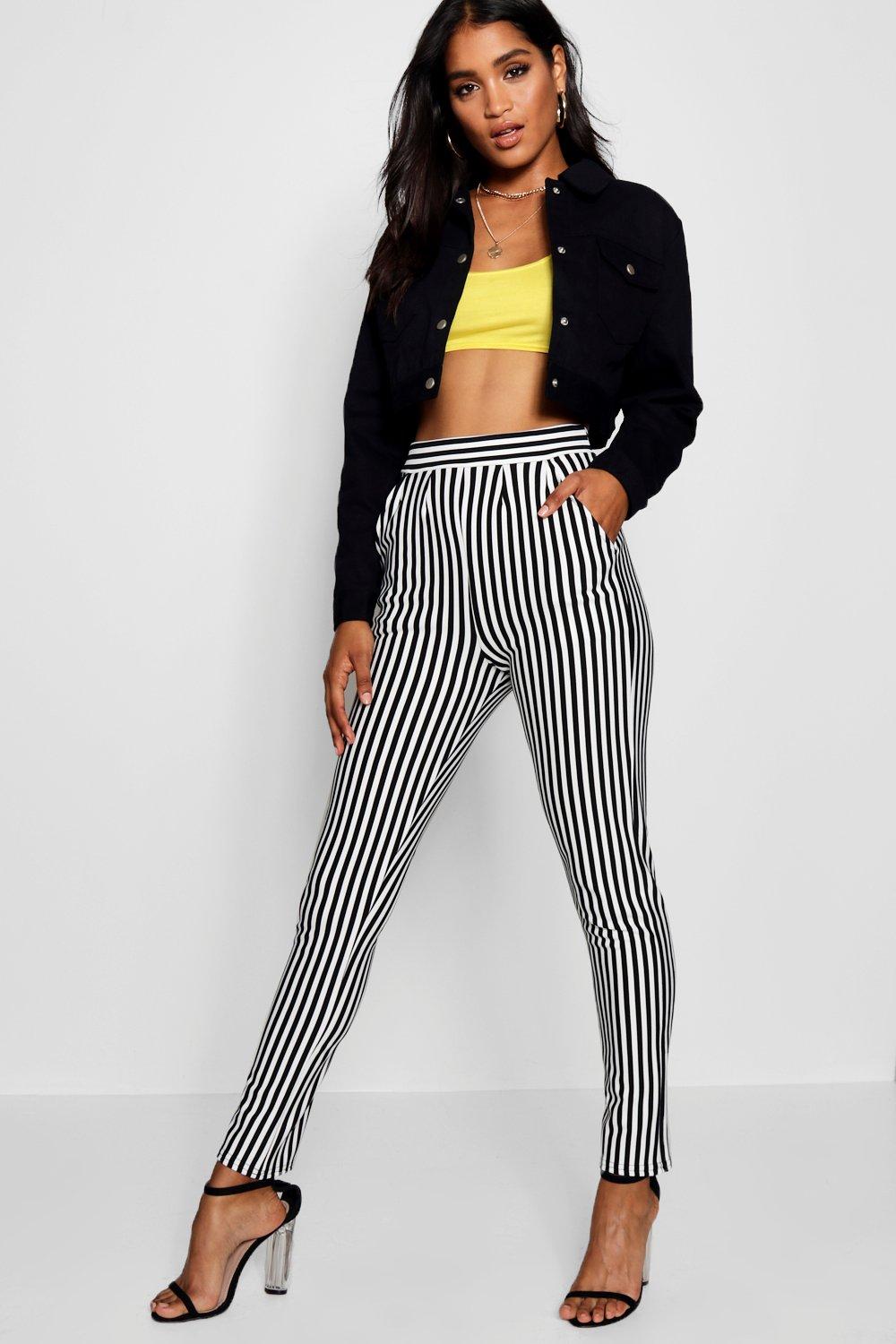 boohoo stripe trousers