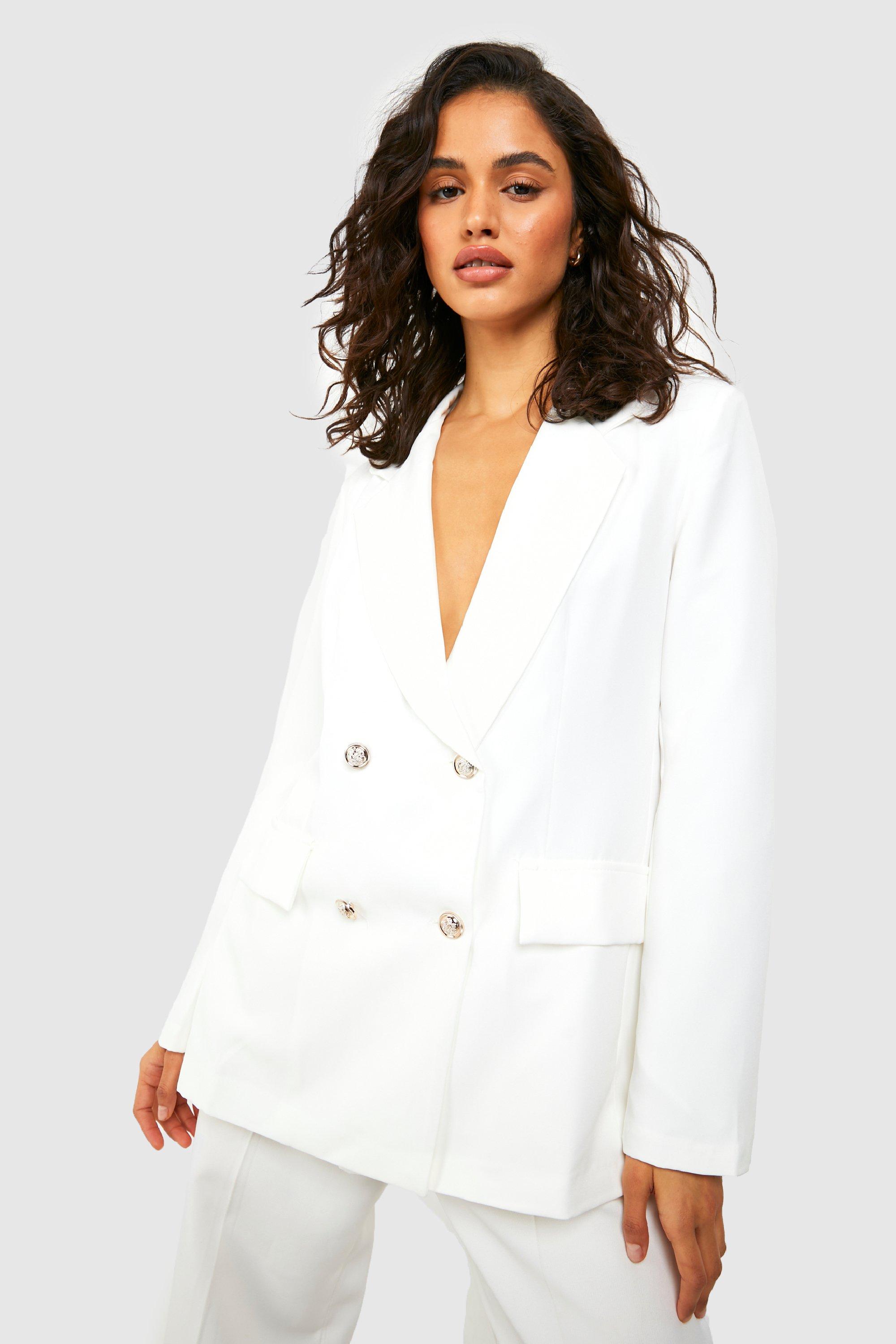 White military 2025 blazer womens