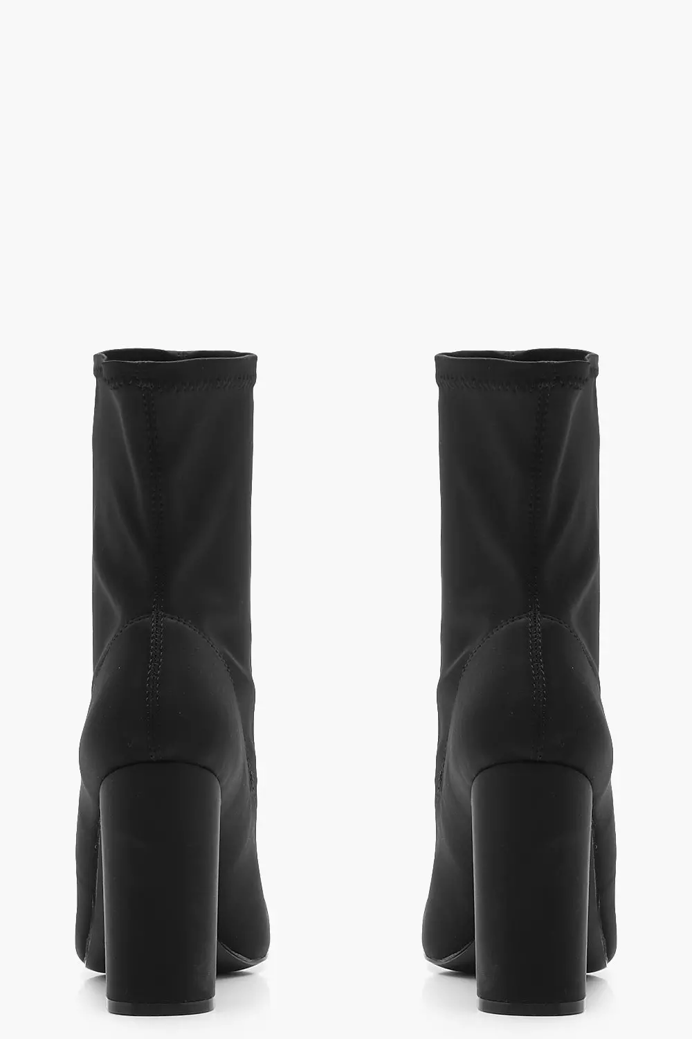Black Wide Fit Block Heel Sock Boots alternative image