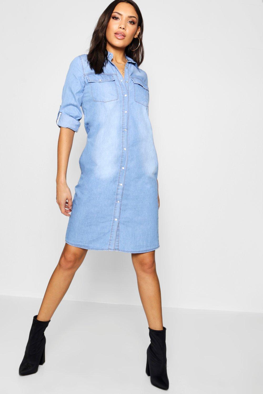 denim midi dress