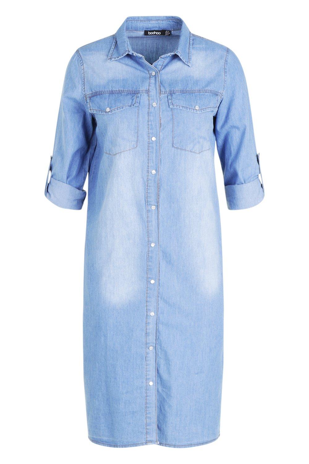 western midi denim dress