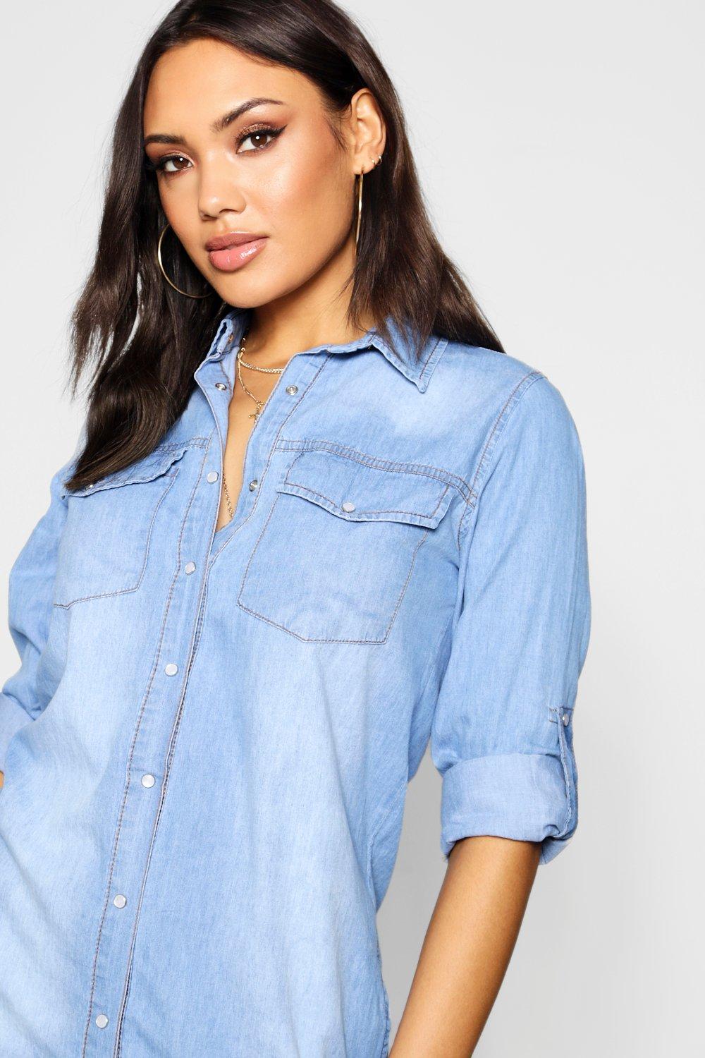 western midi denim dress