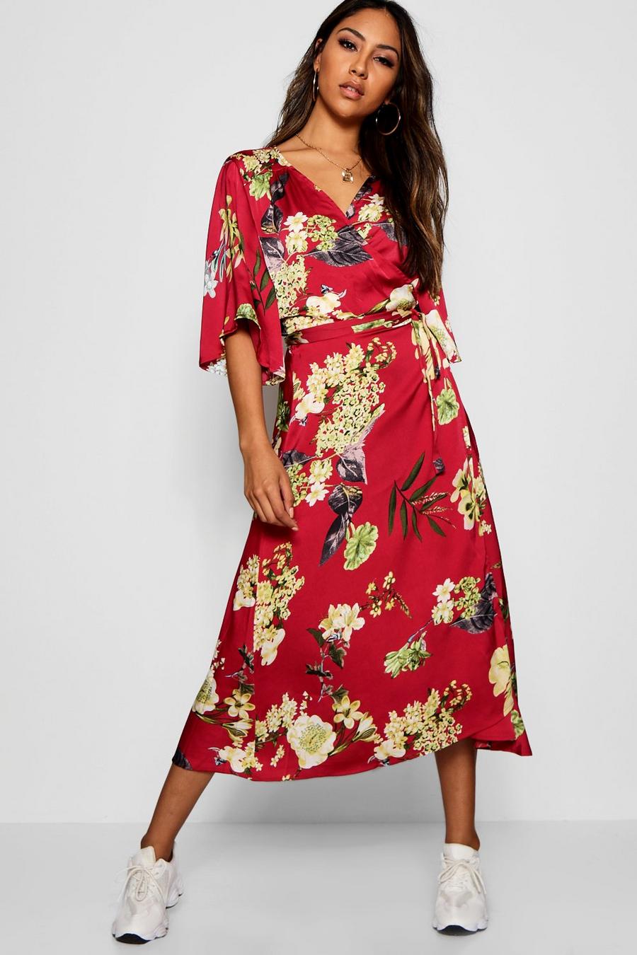 Amira Midi-Kleid aus Satin mit Flatterärmeln image number 1