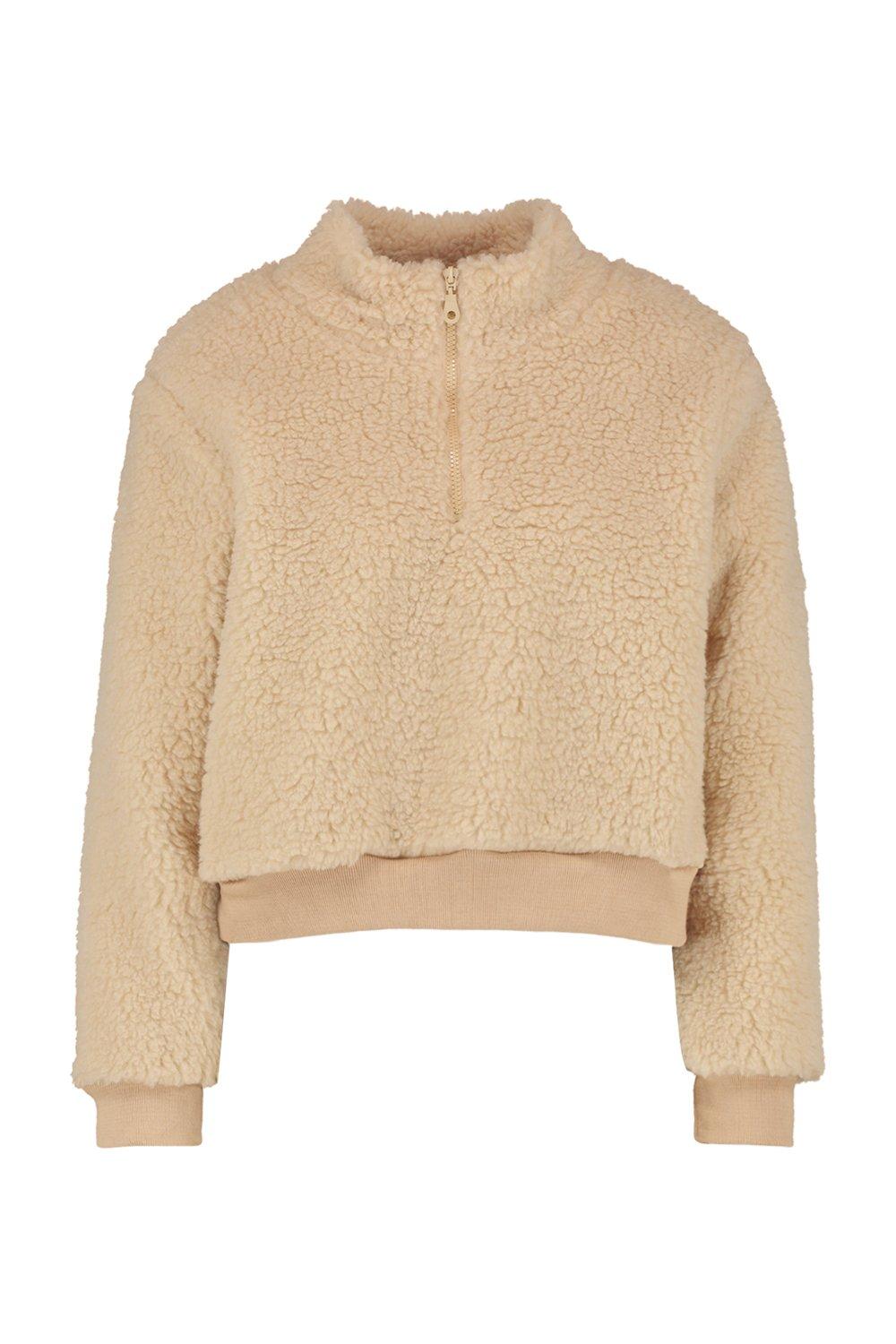 Funnel neck teddy discount pullover