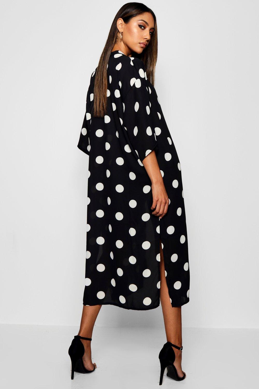 polka dot kimono dress