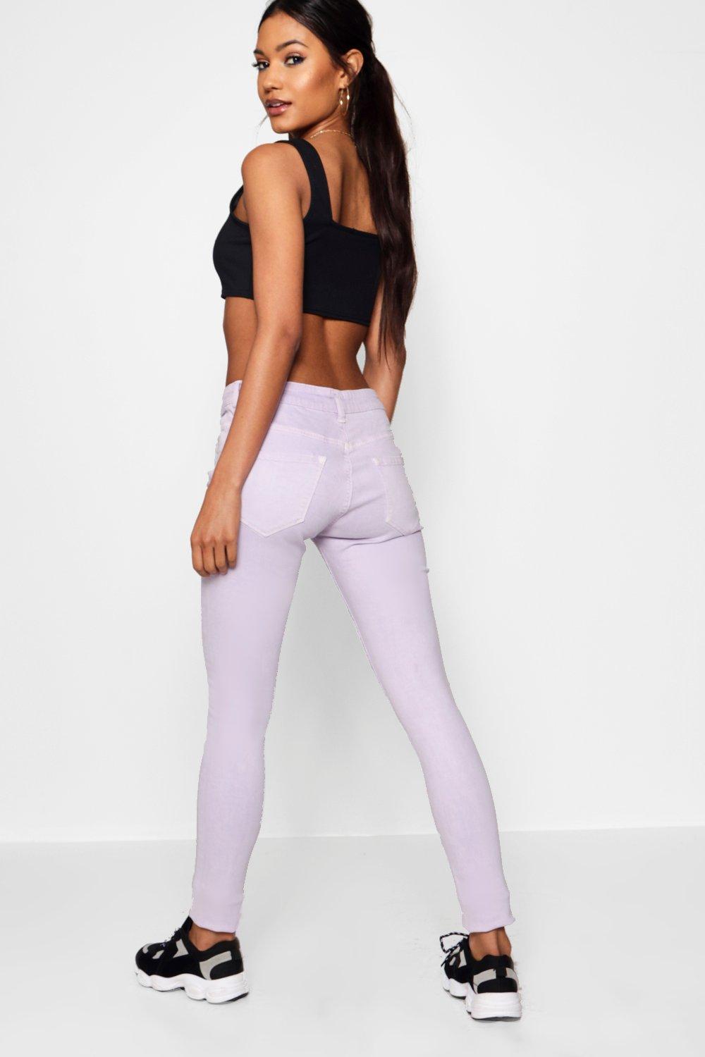 Lilac skinny jeans hot sale
