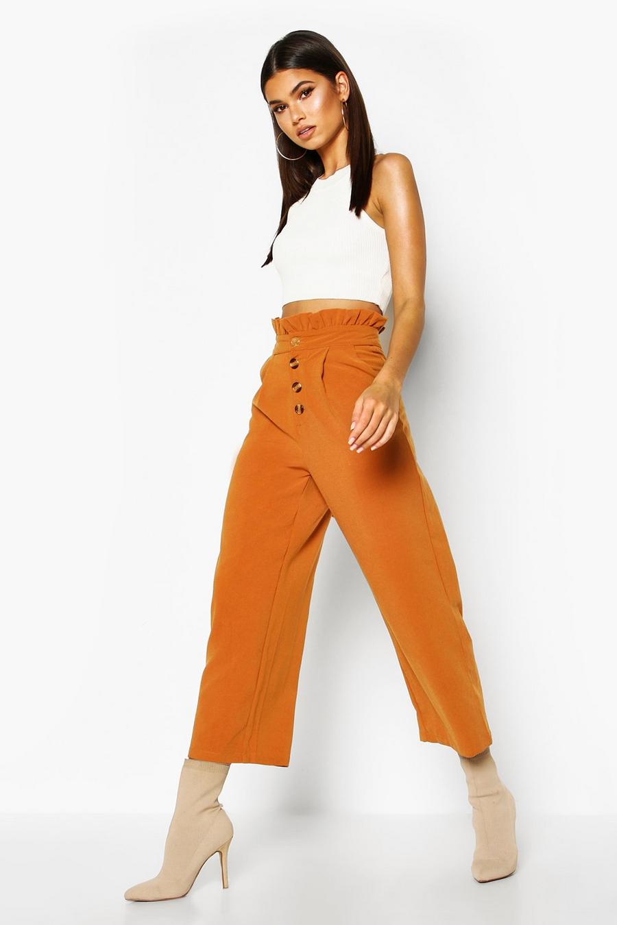 Amber Woven Button Front Culotte Pants image number 1