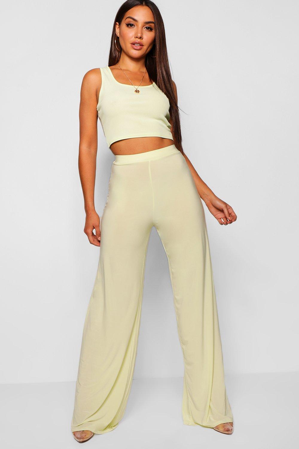 wide leg slinky trousers