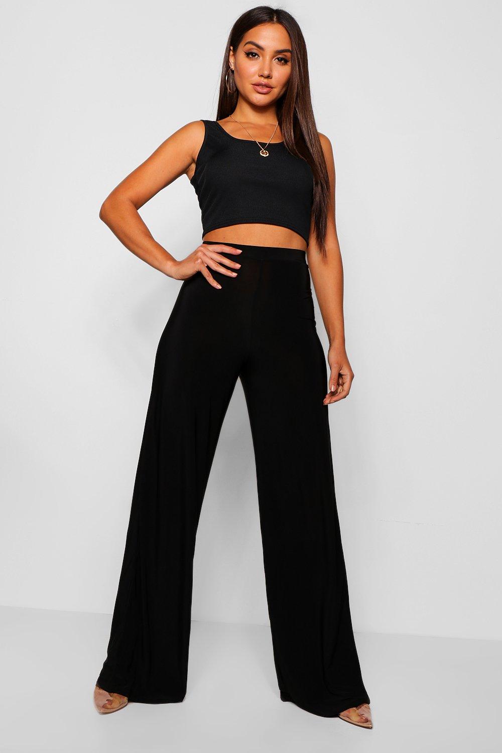 Boohoo Sally Slinky Wide Leg High Waisted Trousers, $26, BooHoo