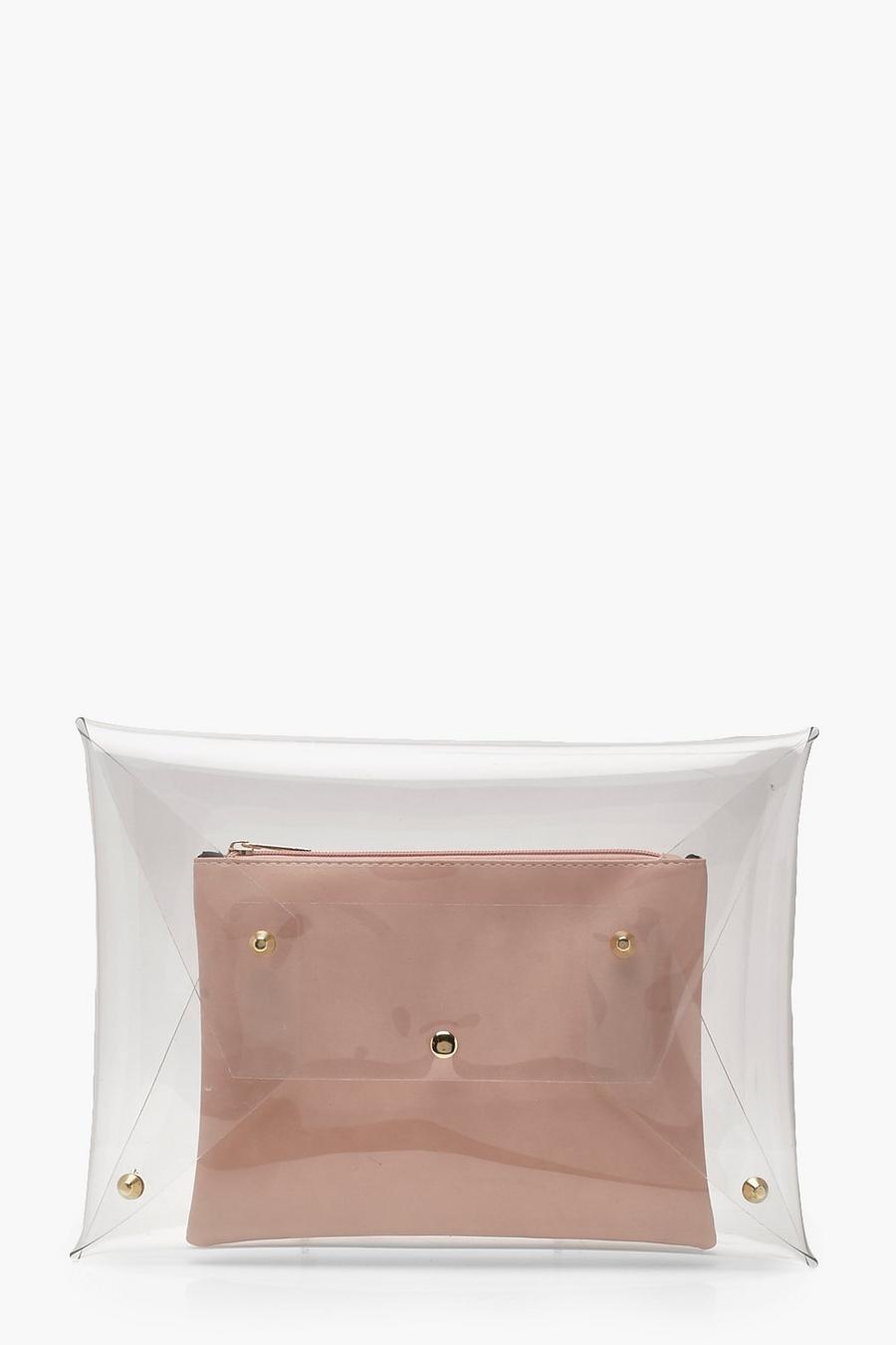 Clara Clear Clutch With Under Bag image number 1
