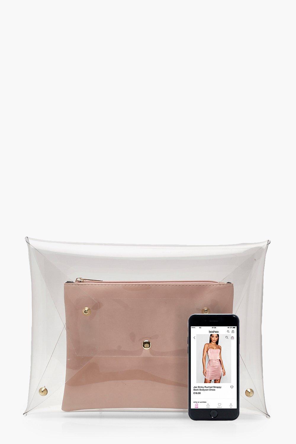 Pochette transparente outlet femme