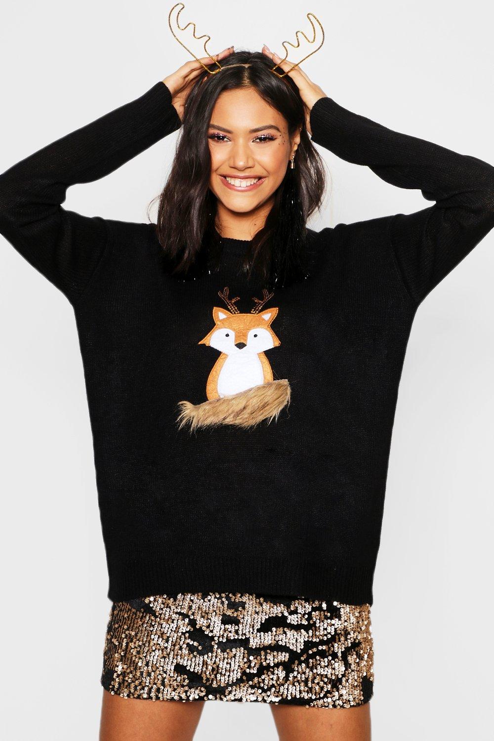 Fox print shop jumper womens