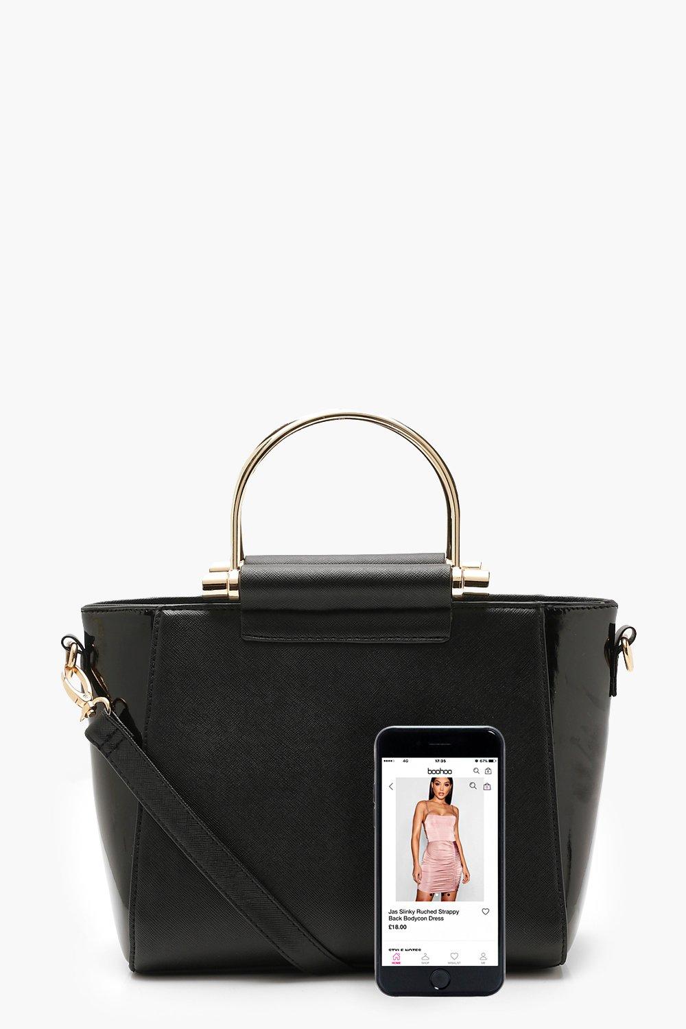 Boohoo black hot sale tote bag