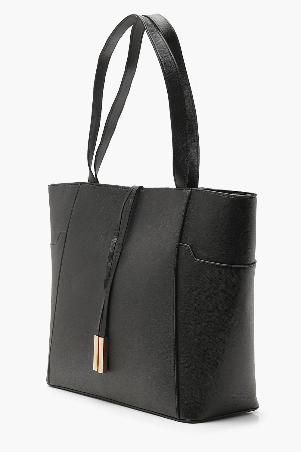 Structured crosshatch store tote bag