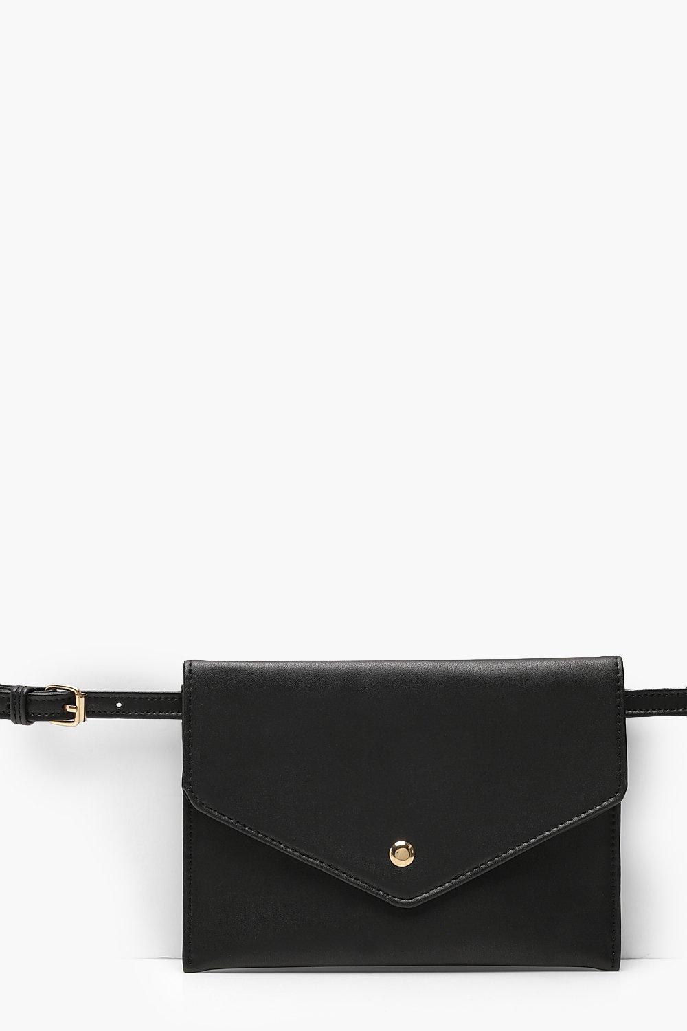 black envelope belt bag