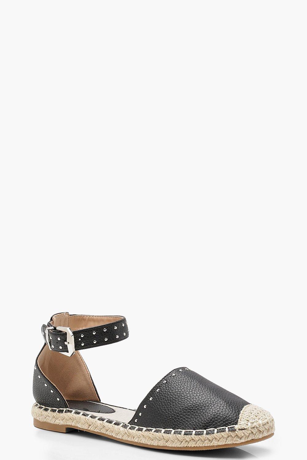 studded ankle strap espadrilles