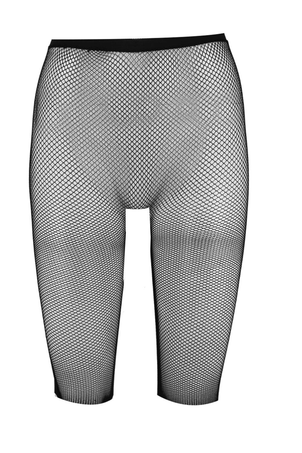 black fishnet cycling shorts