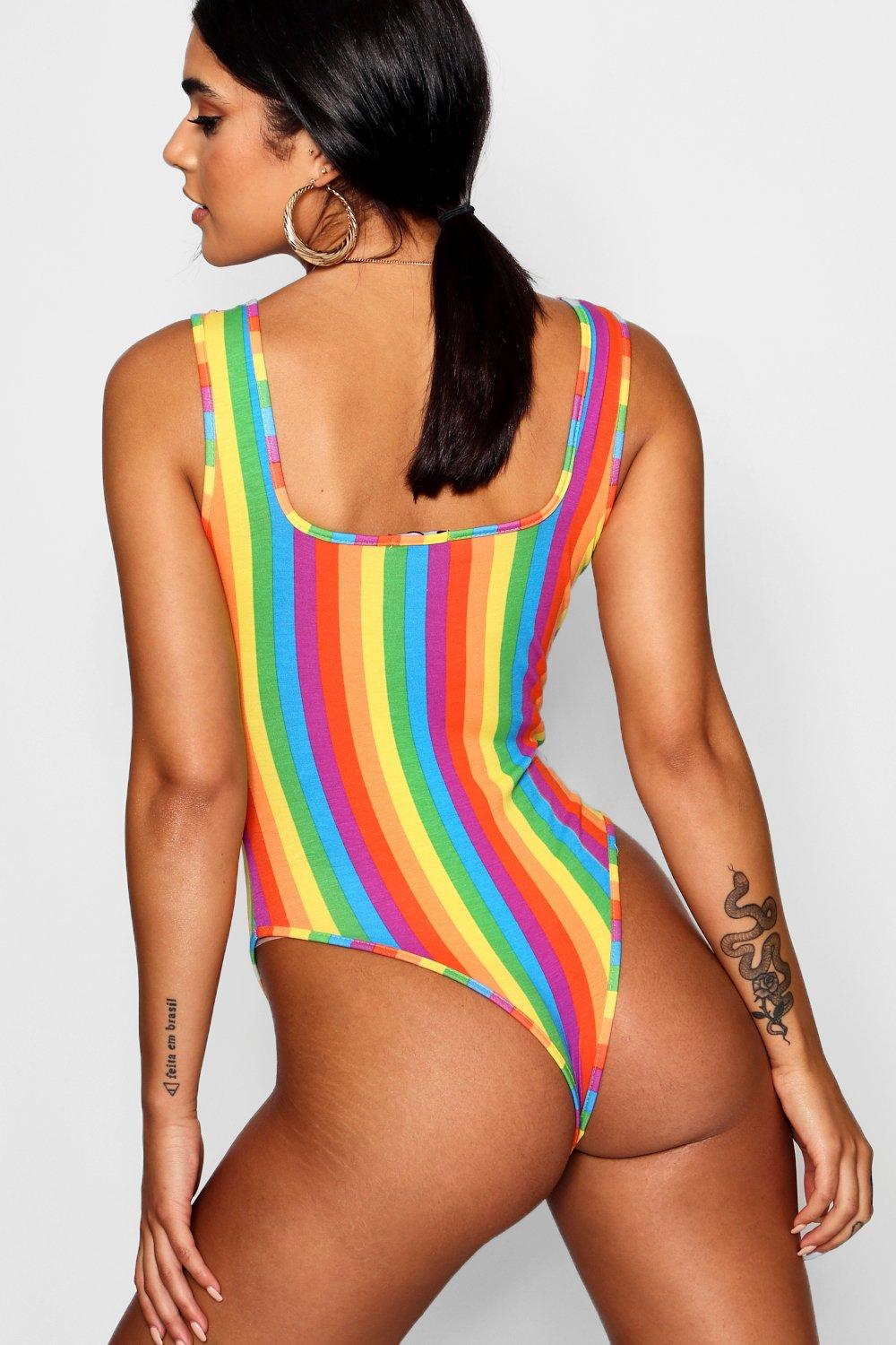 Women's Rainbow Square Neck Bodysuit