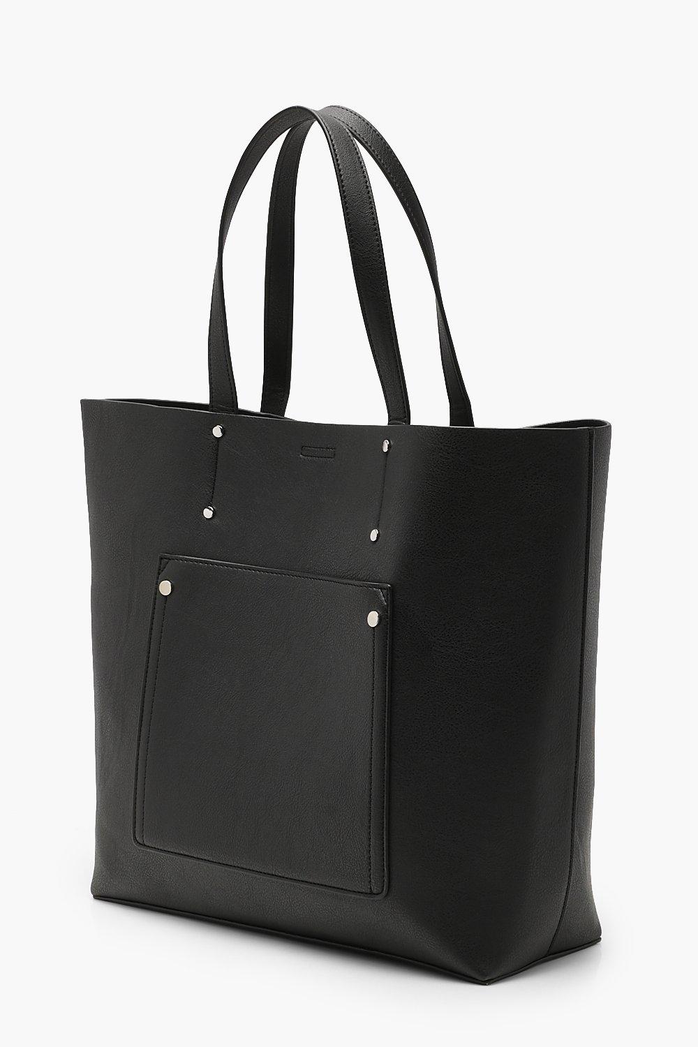 boohoo black tote bag