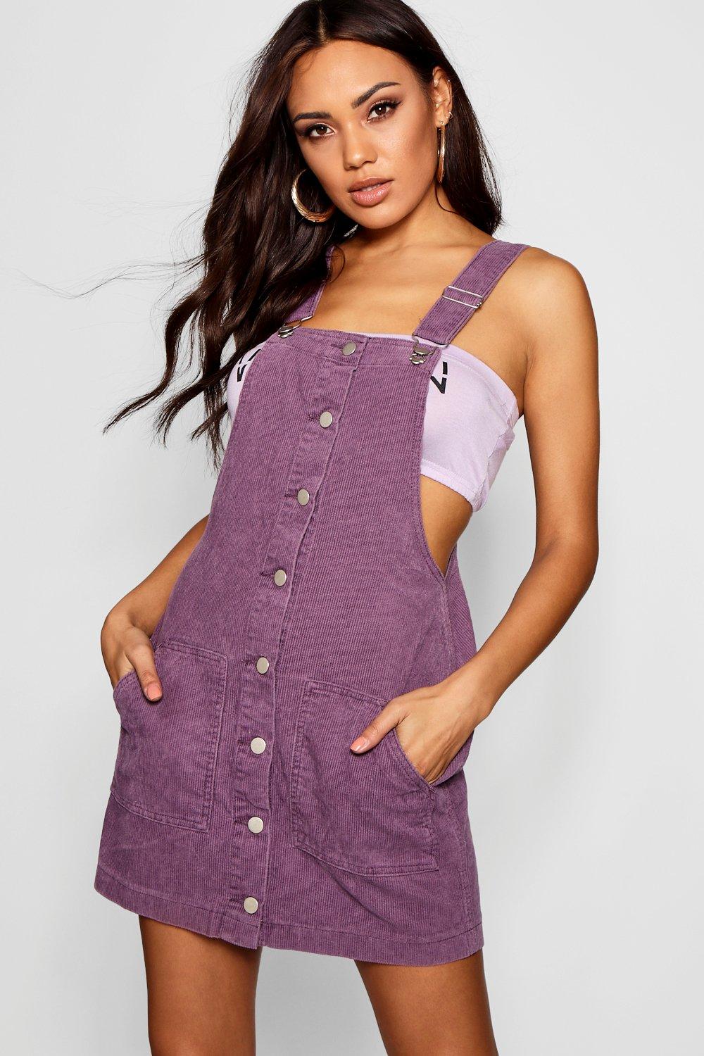 purple pinafore dress