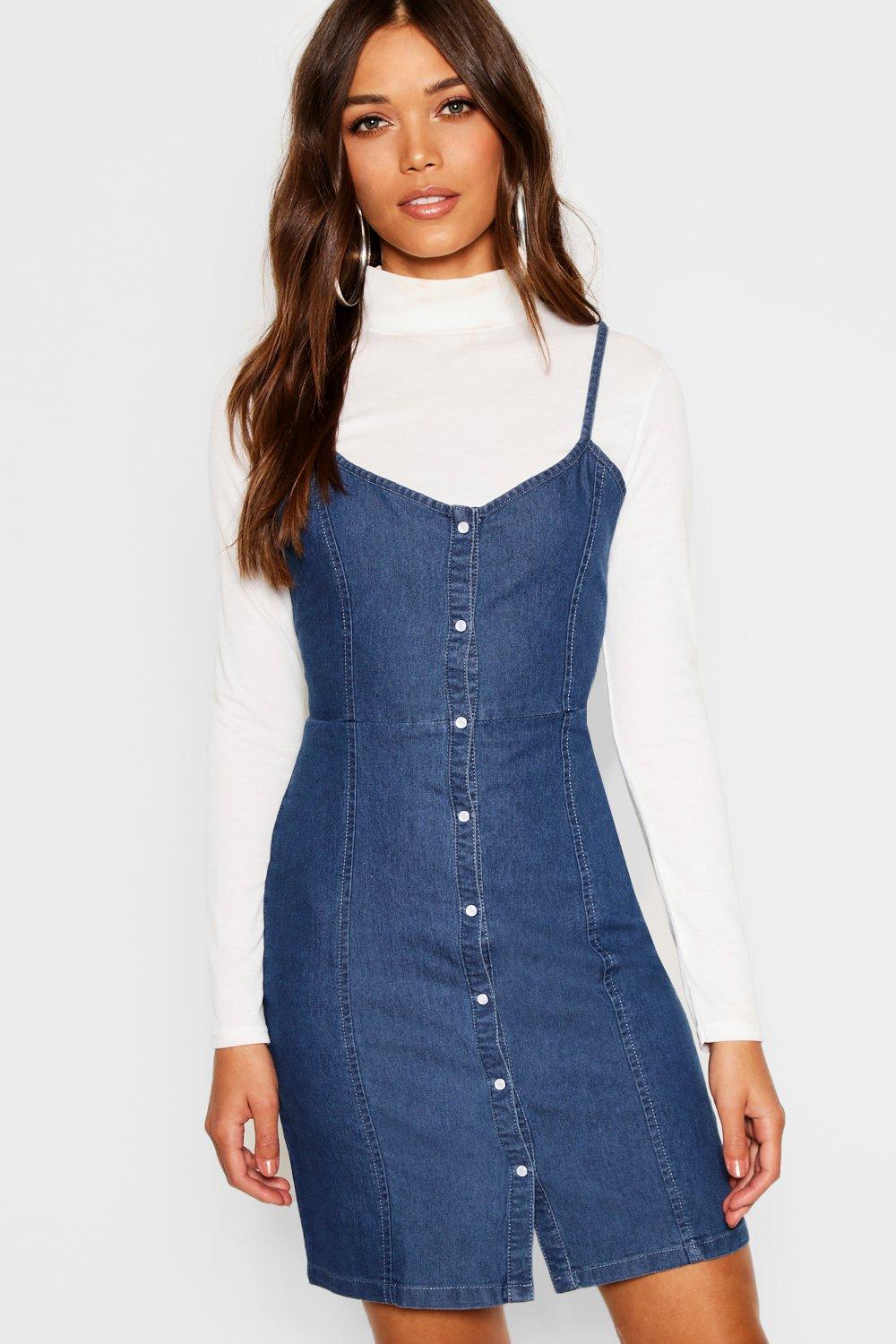 boohoo jean dress