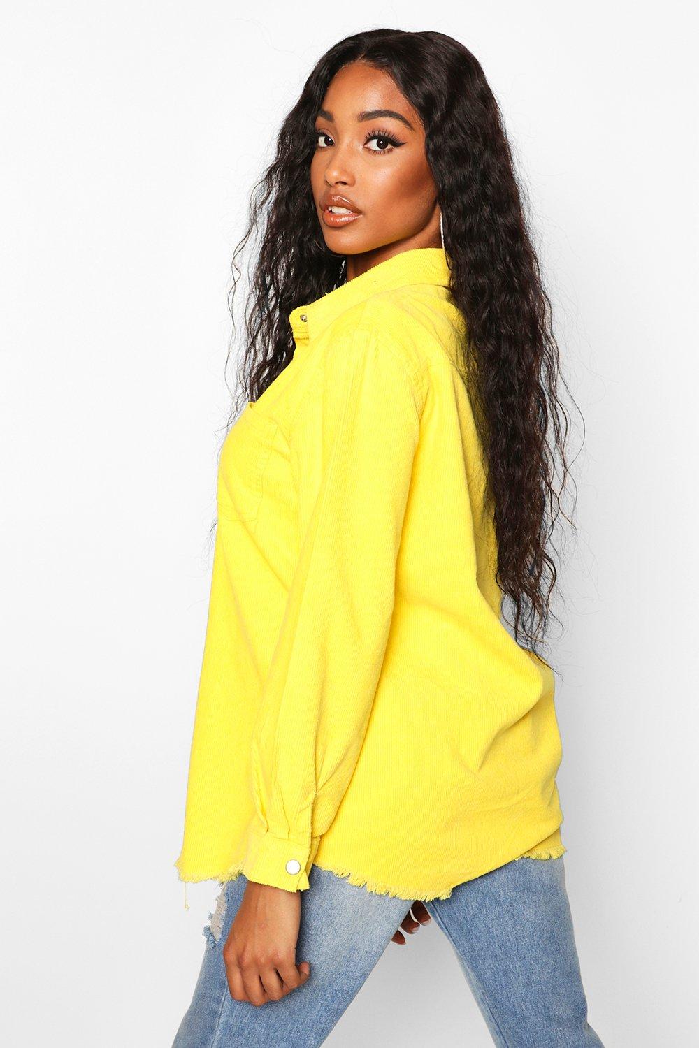 neon yellow denim shirt