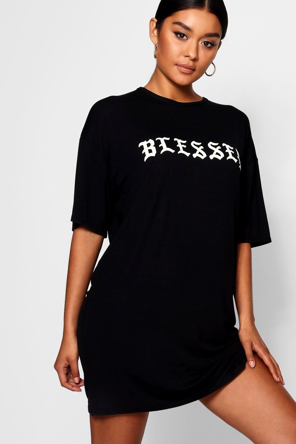 slogan oversized t shirt dress