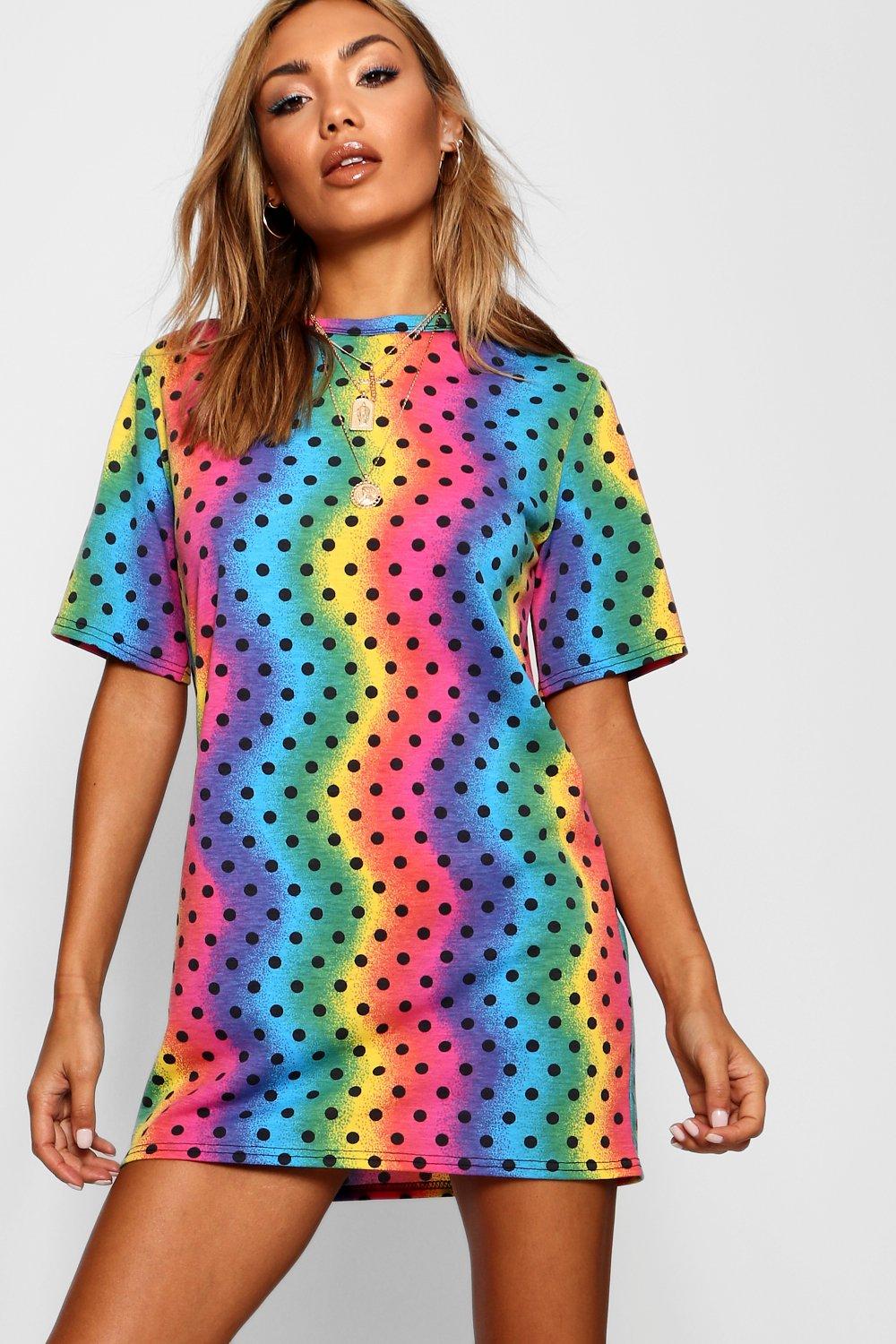 rainbow dress boohoo