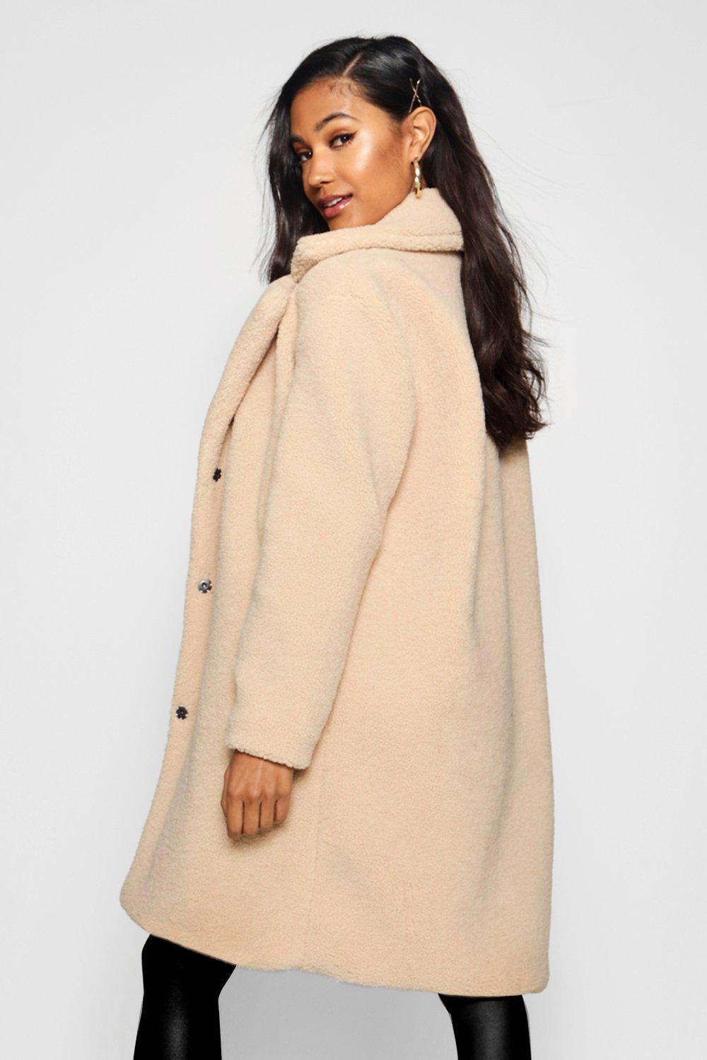 Boohoo long teddy outlet coat