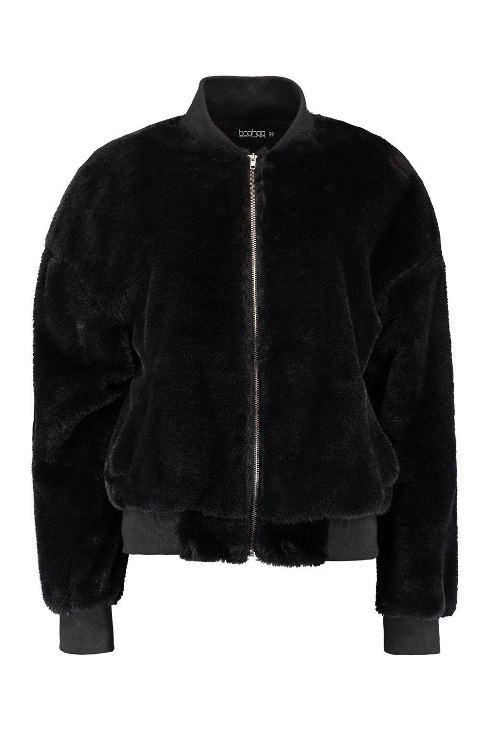 faux sheepskin bomber jacket