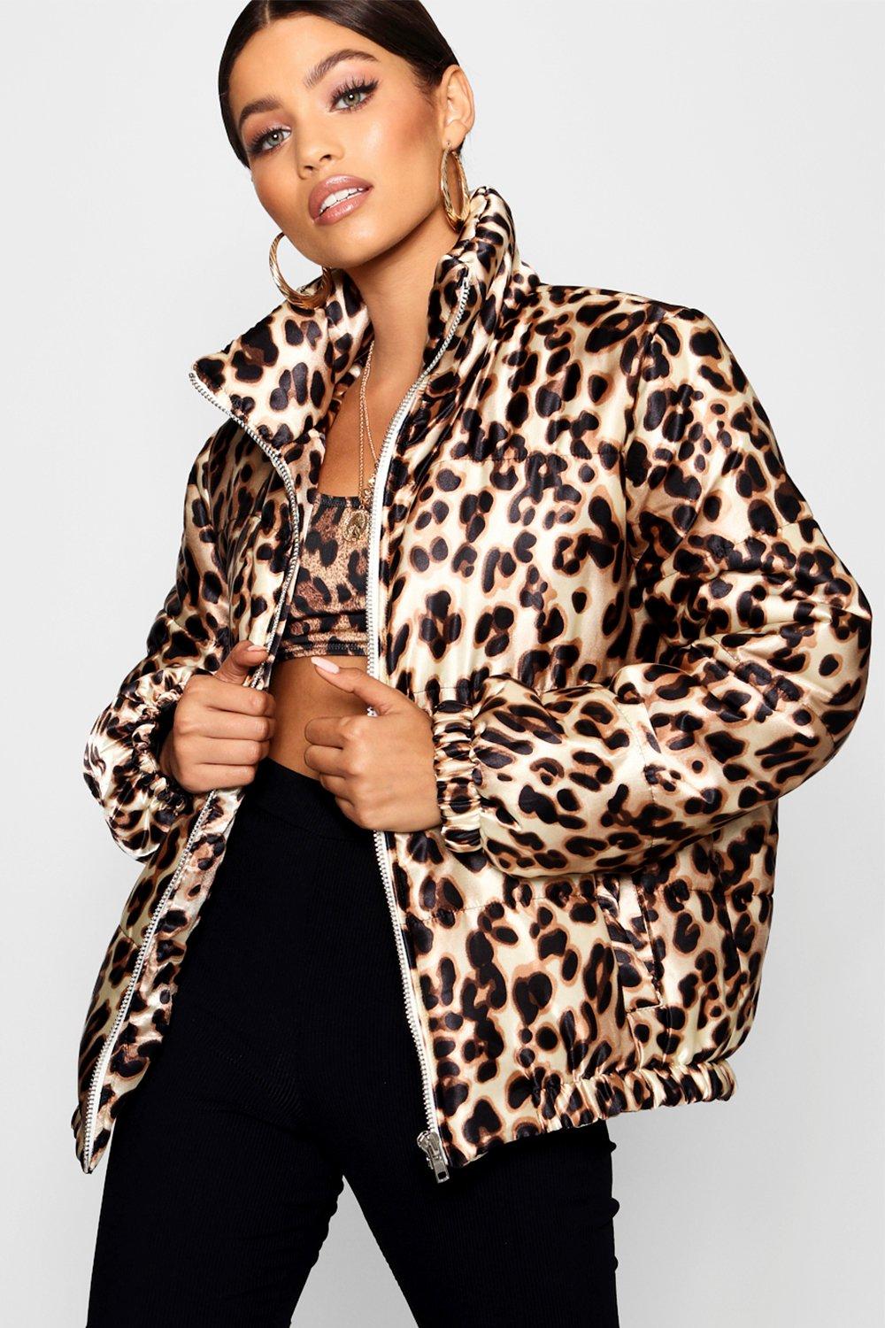 Leopard print hotsell puffer coat