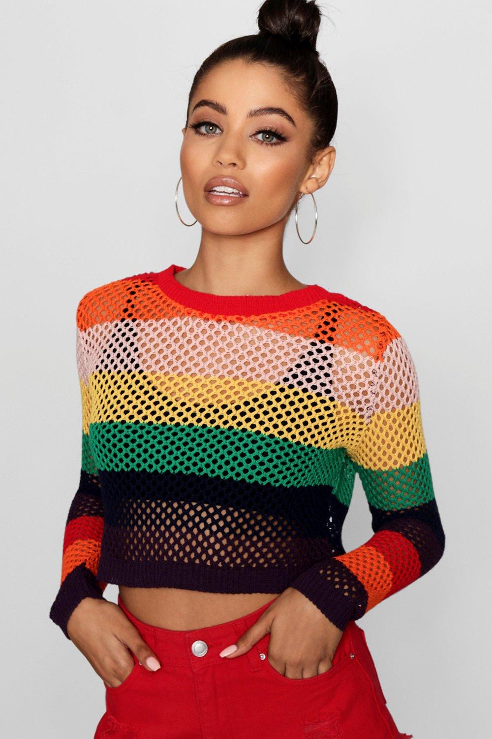 boohoo rainbow jumper