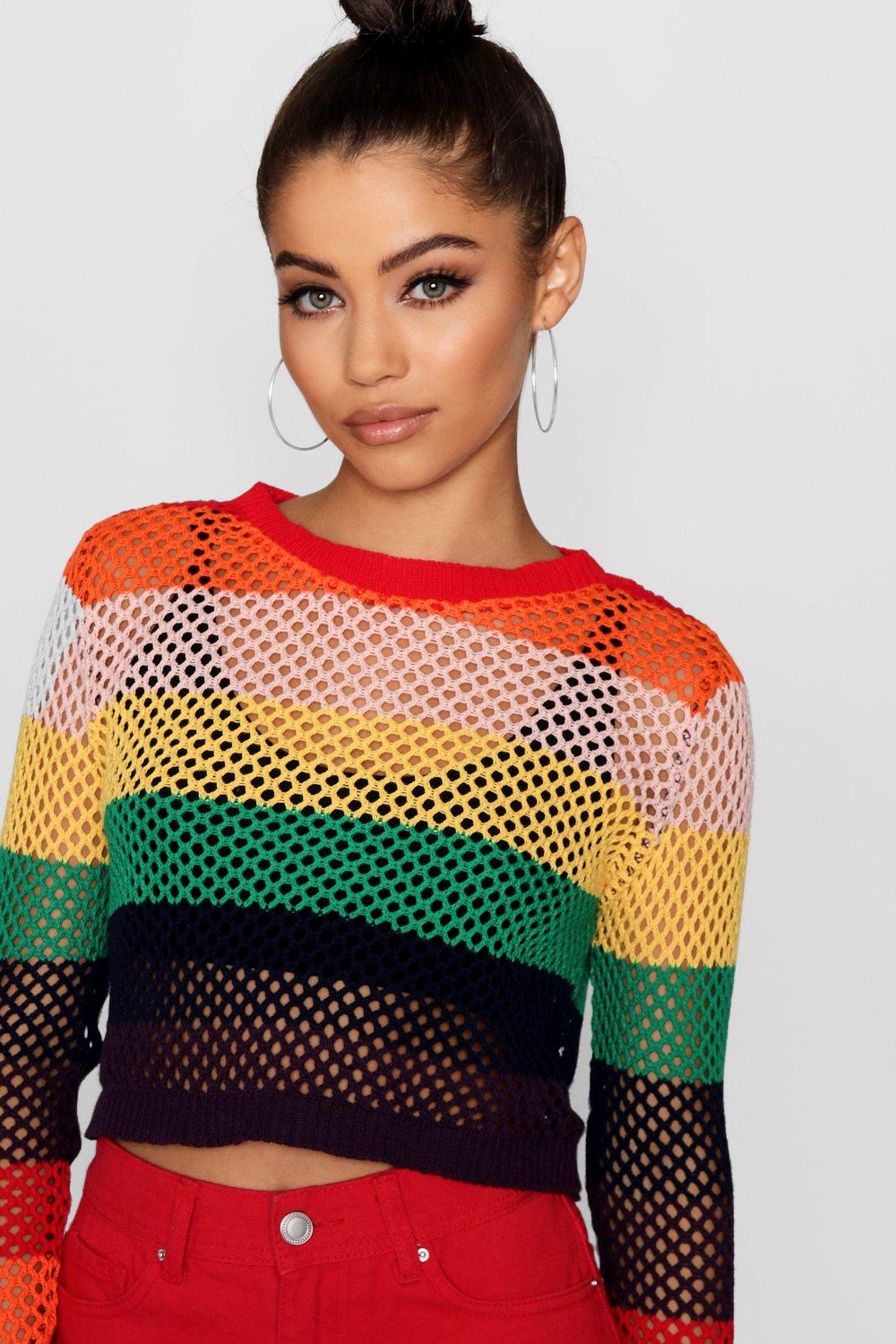 Rainbow discount crop jumper