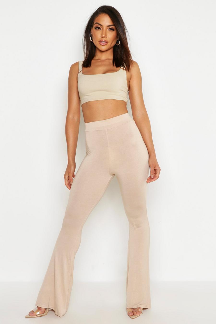 Stone Basics High Waisted Jersey Skinny Flared Trousers image number 1