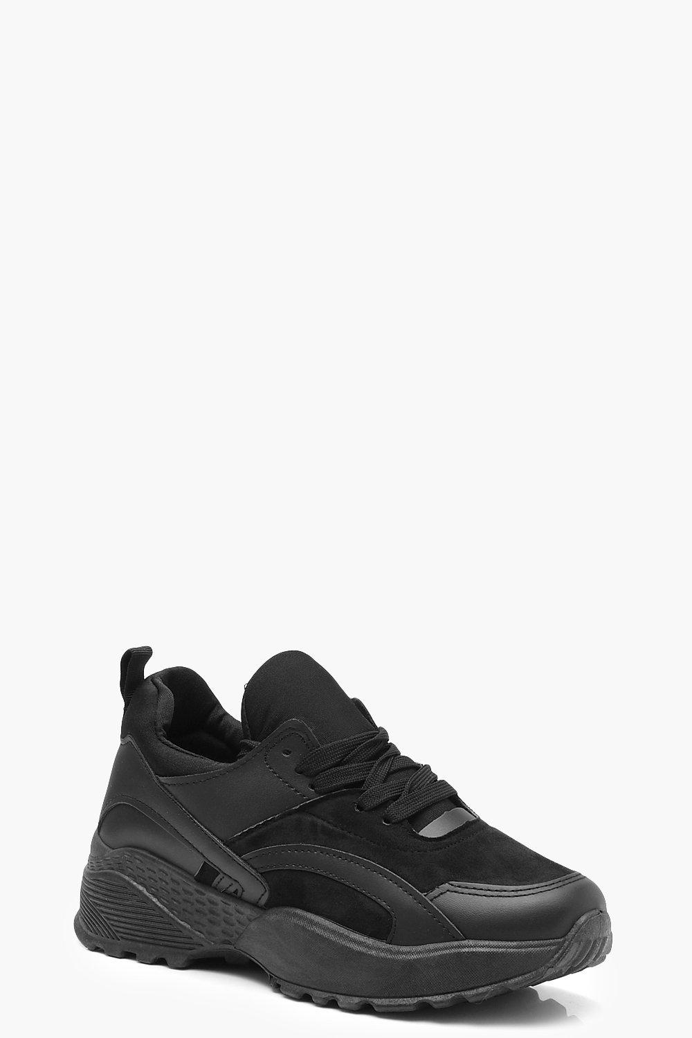 cheap black chunky trainers