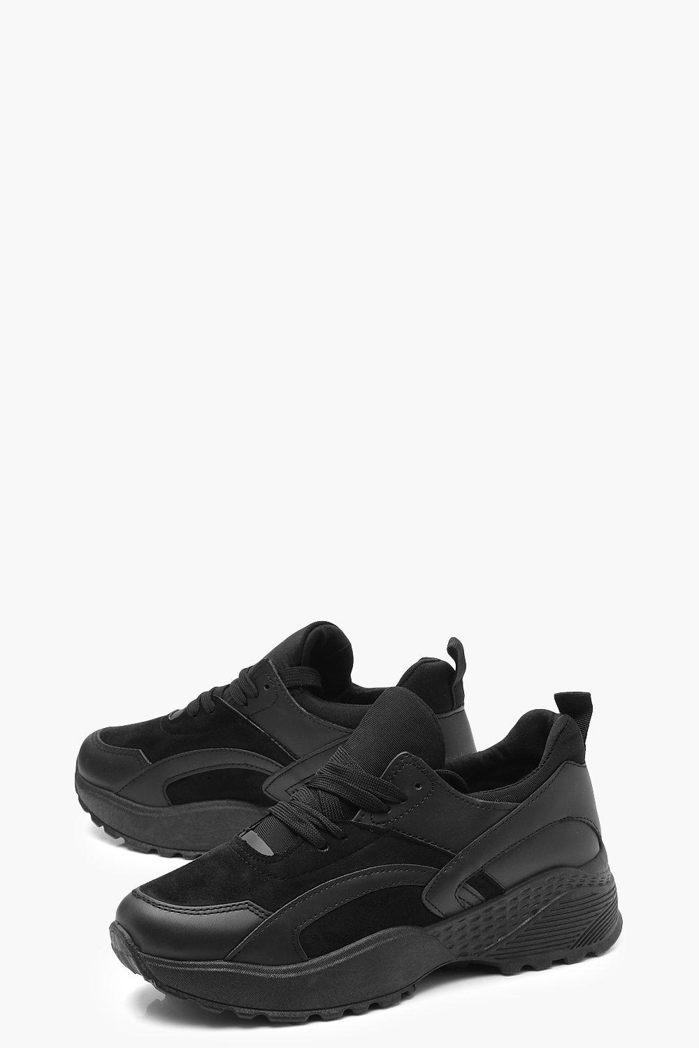 chunky all black trainers