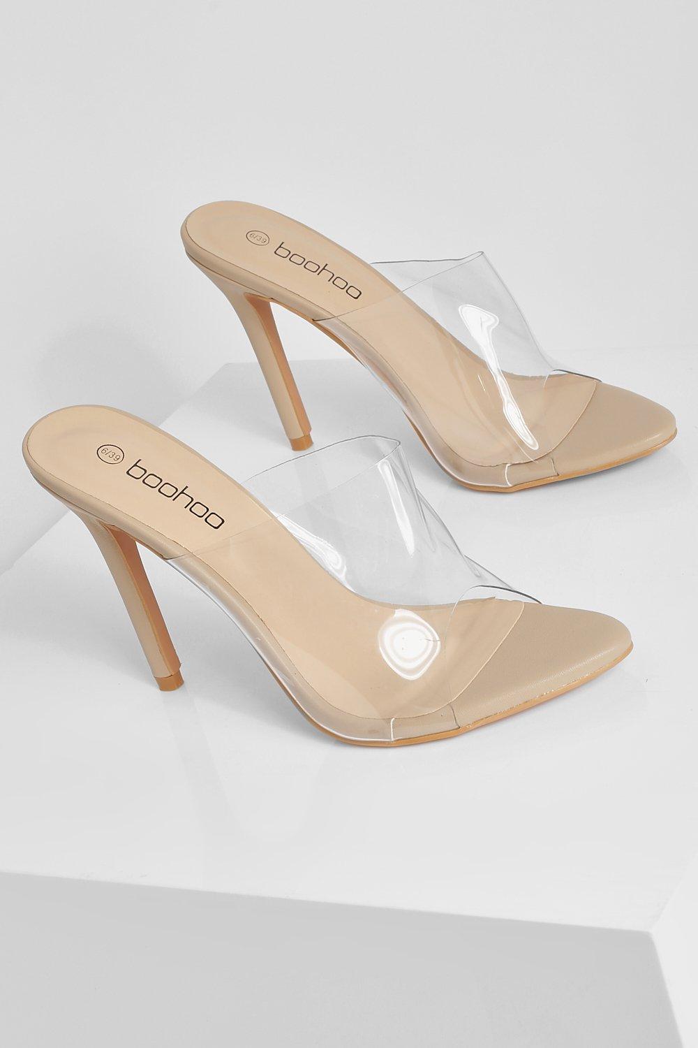 Pointed toe on sale clear mule heels