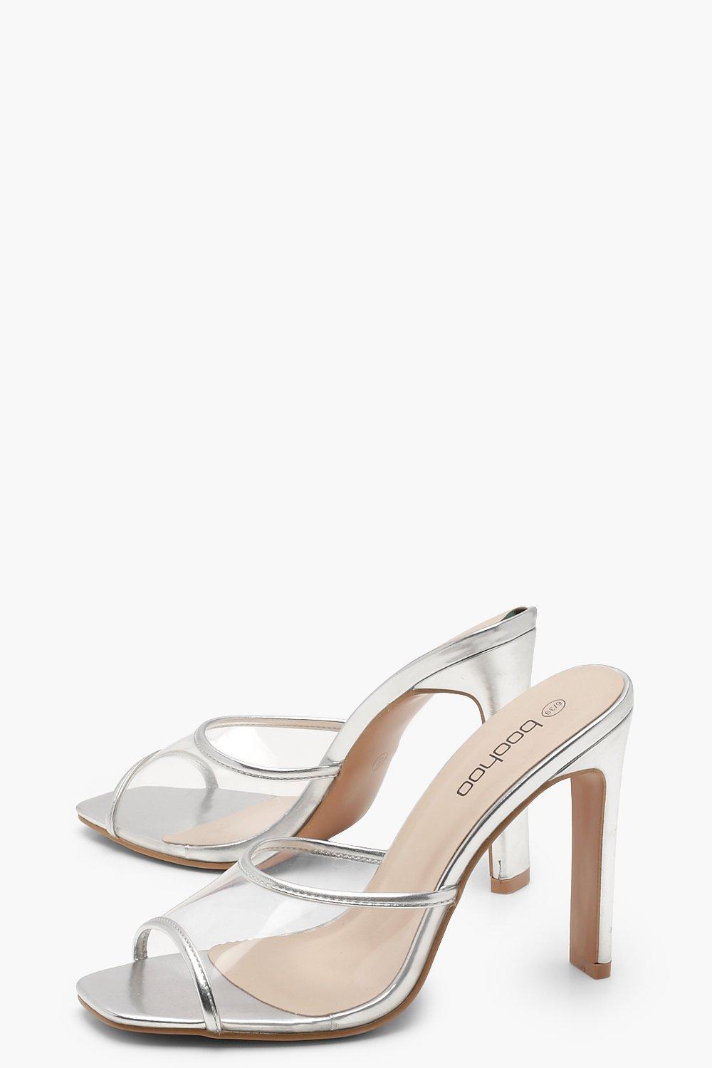 boohoo clear strap heels