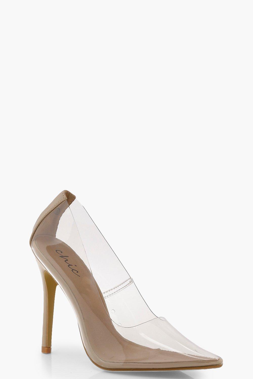 escarpin noir talon transparent