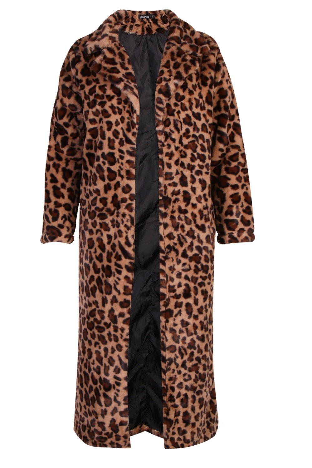 Leopard Faux Fur Coat boohoo UK