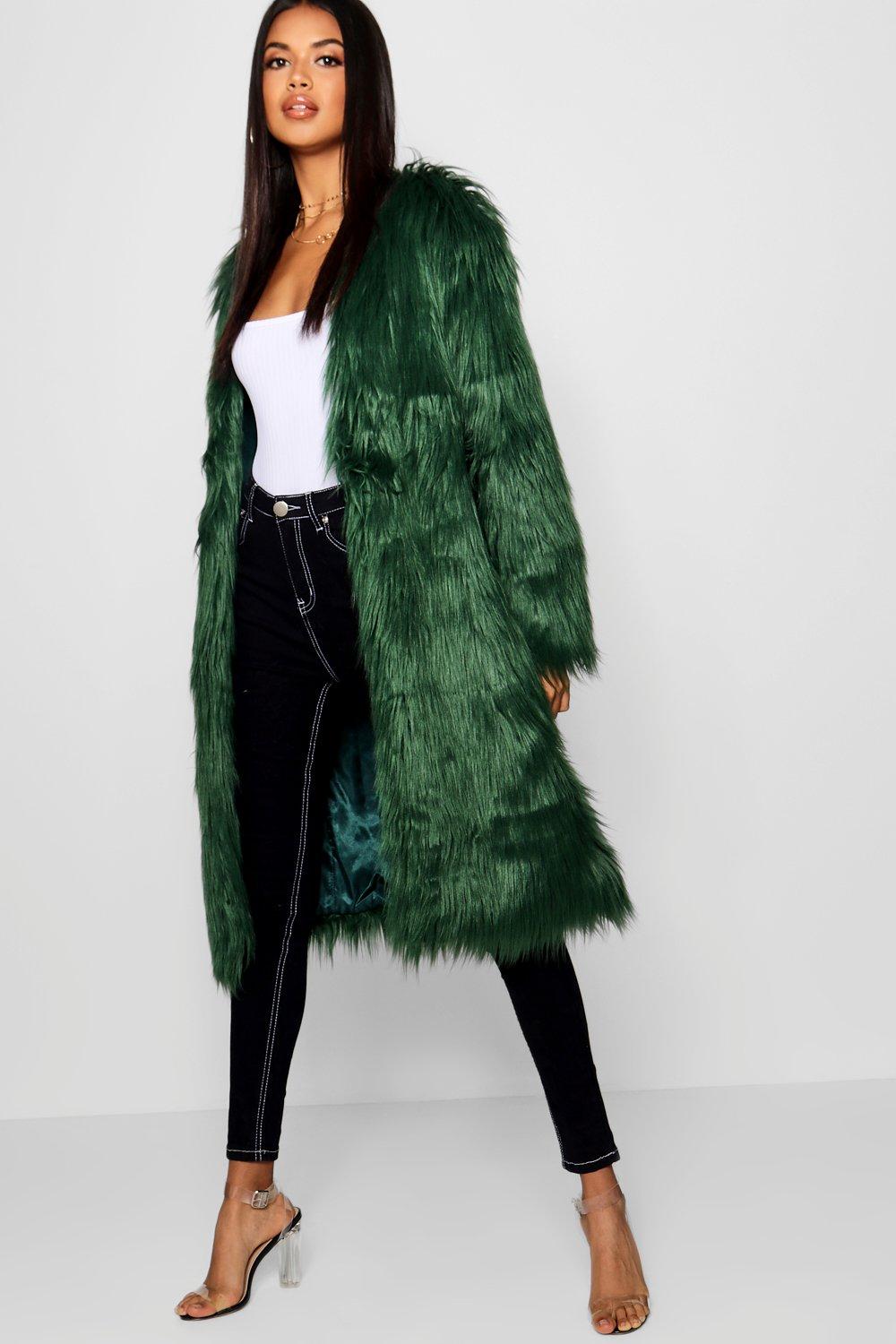 Boohoo shaggy faux hot sale fur coat