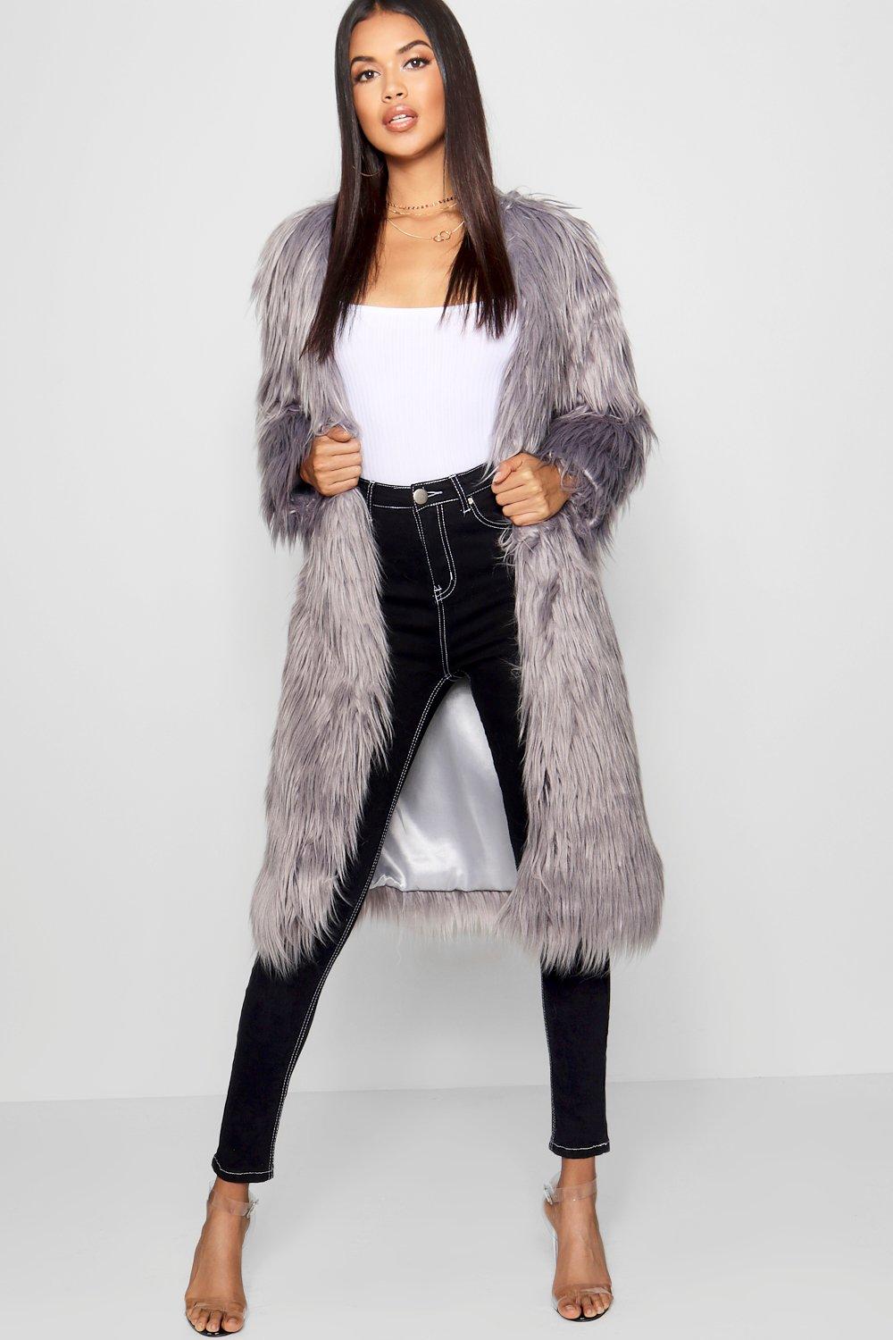 Boohoo shaggy faux fur coat best sale