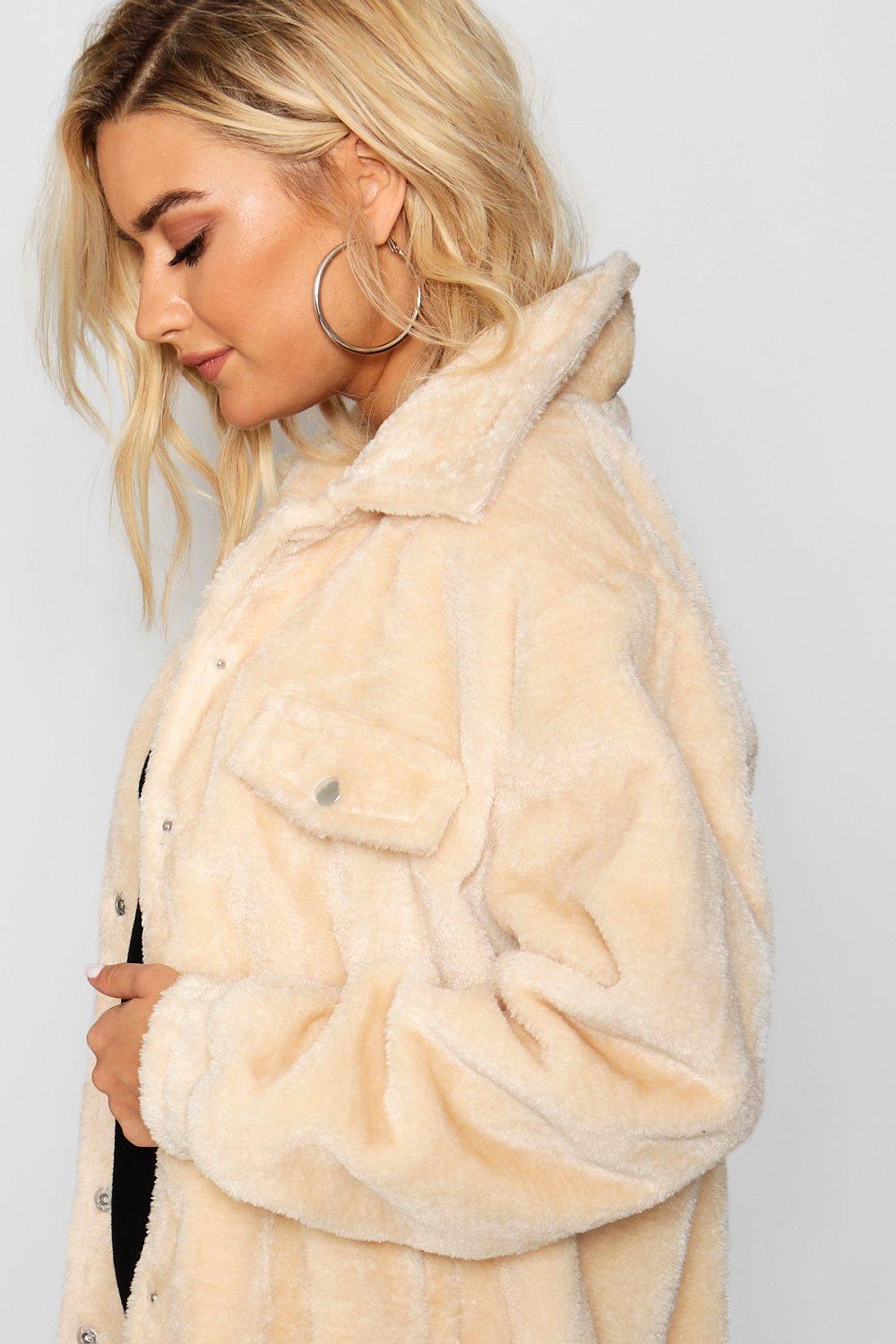 boohoo fur trucker jacket