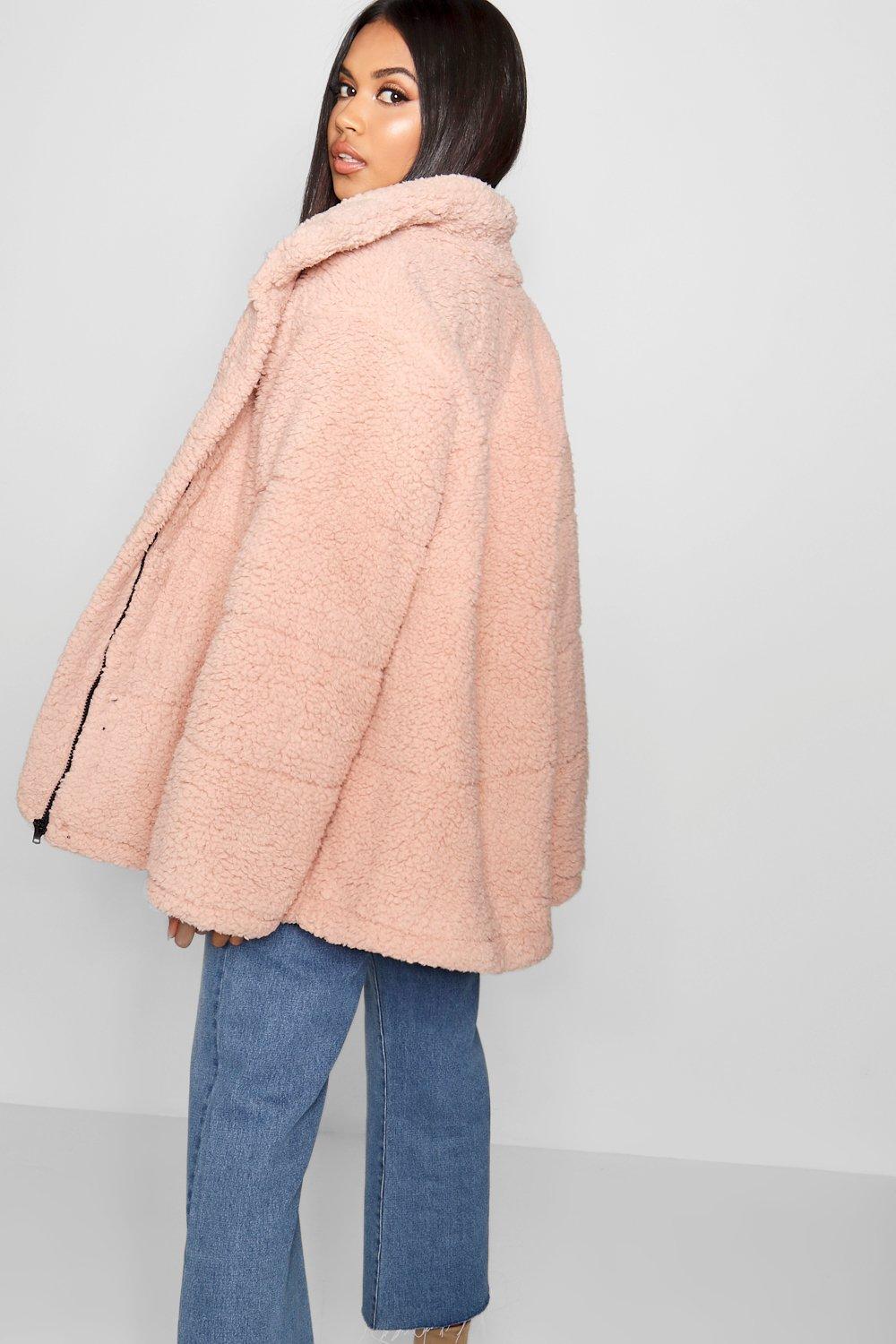 oversized fleece puffer jacket
