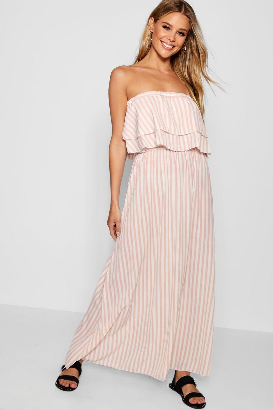 Nude Dara Double Ruffle Striped Woven Maxi Dress image number 1