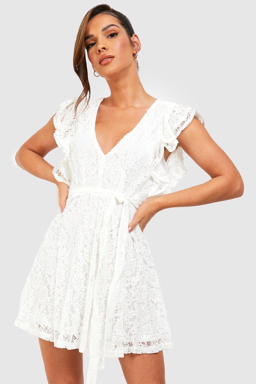 boohoo long white dress