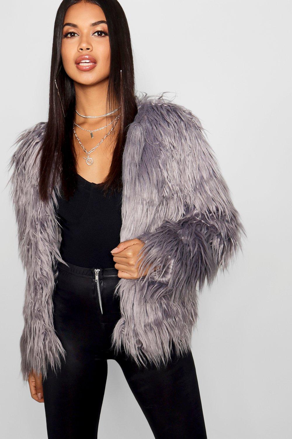 faux feather coat