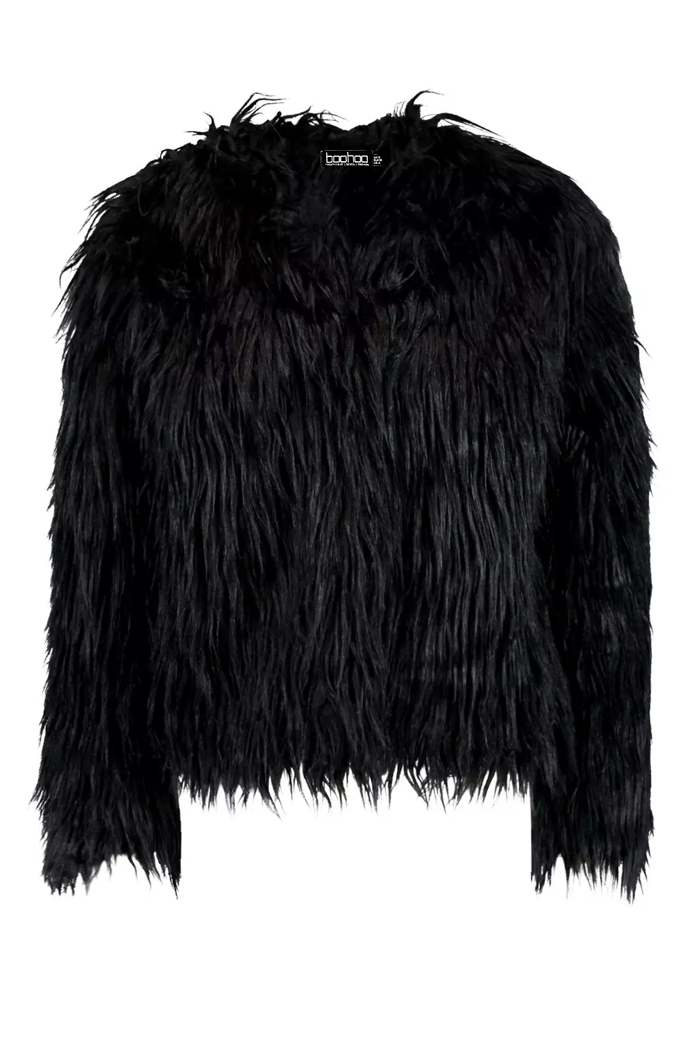 Black shaggy shop fur jacket