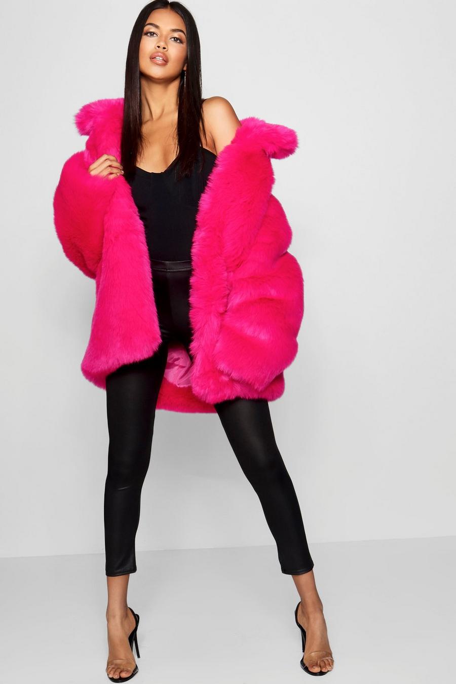 Collared Faux Fur Coat image number 1